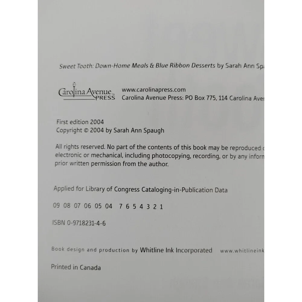SIGNED FIRST ED: Sweet Tooth : Down-Home Meals & Blue Ribbon Desserts by Spaugh